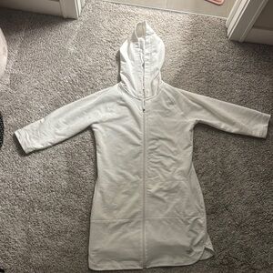 Women's White Hooded swim cover up